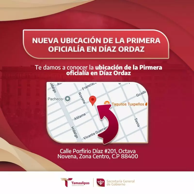 Anuncia Registro Civil cambios de ubicación en oficialías de Madero y Díaz Ordaz