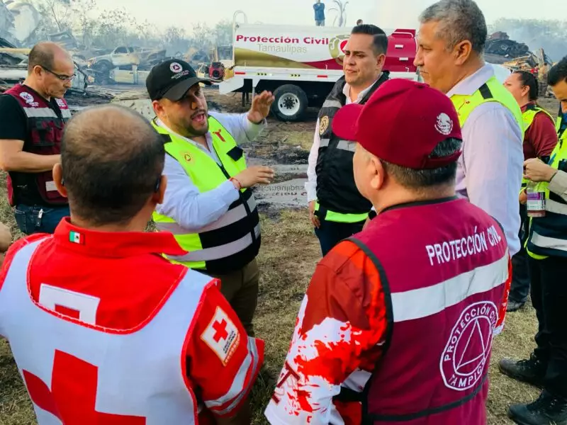 Activa Gobierno de Tamaulipas acciones protocolarias coordinadas para extinción de incendio