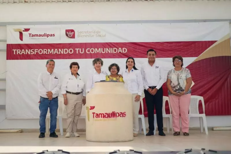 Lleva SEBIEN tinacos y programas de Bienestar a la zona sur de Tamaulipas